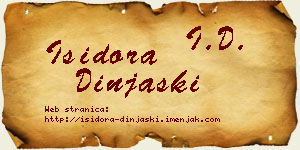 Isidora Dinjaški vizit kartica